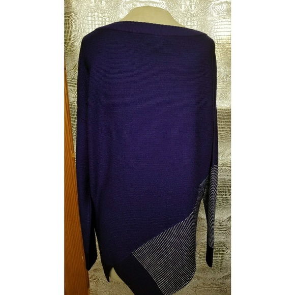 πHost Pick ! St.John Indigo White Sweater Med - Picture 4 of 6